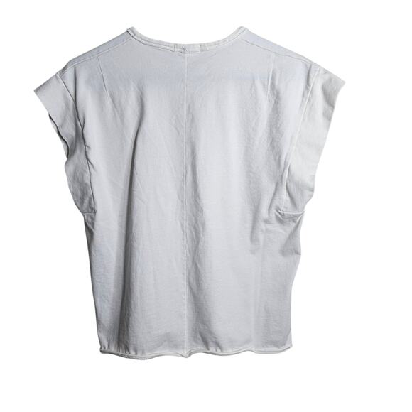 Rag & Bone Mixed Media Muscle Tee Women Top Sz XS White Organic Cotton Boxy Fit - Picture 2 of 8